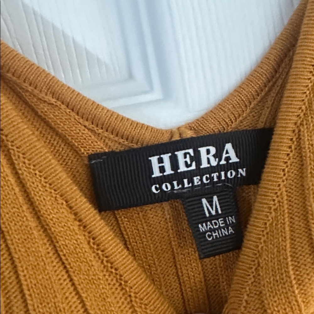 Hera Collection Golden Ribbed Bodysuit - Picture 2 of 2